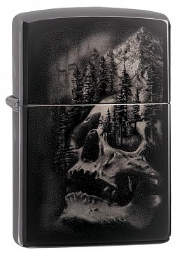 Зажигалка ZIPPO Skull Design с покрытием Black Ice® 49141