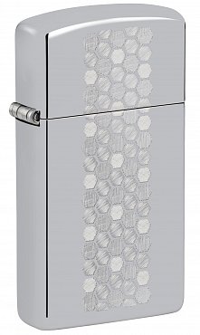 Зажигалка ZIPPO Slim® Honeycomb Design с покрытием High Polish Chrome 46270