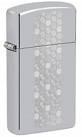 Зажигалка ZIPPO Slim® Honeycomb Design с покрытием High Polish Chrome 46270 