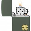 Зажигалка ZIPPO Four Leaf Clover с покрытием Green Matte 49796