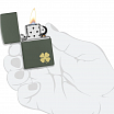 Зажигалка ZIPPO Four Leaf Clover с покрытием Green Matte 49796