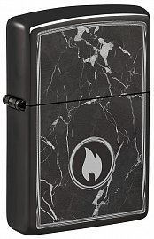 Зажигалка ZIPPO Marble Flame с покрытием High Polish Black 46571 