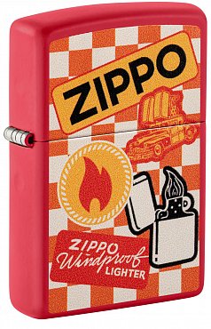 Зажигалка ZIPPO Retro Design с покрытием Red Matte 48998