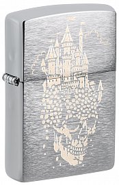 Зажигалка ZIPPO 46477 Skull Castle Design с покрытием Brushed Chrome 