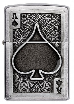 Зажигалка ZIPPO Ace Of Spades с покрытием Brushed Chrome 49637