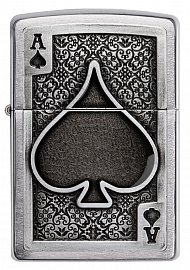 Зажигалка ZIPPO Ace Of Spades с покрытием Brushed Chrome 49637 