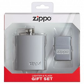 Подарочный набор ZIPPO: фляжка 89 мл и зажигалка 49358 