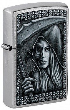 Зажигалка ZIPPO 46151 Grim Beauty с покрытием Street Chrome - Мрачная красота