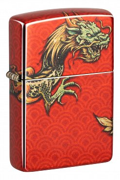 Зажигалка ZIPPO Dragon Design с покрытием 540 Tumbled Brass 48513