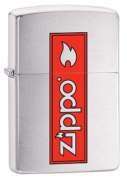 Зажигалка ZIPPO 200 Zippo Logo с покрытием Brushed Chrome 29203