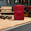 Зажигалка ZIPPO Stamped Heart Design с покрытием Candy Apple Red™ 46588