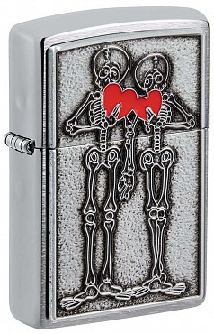 Зажигалка ZIPPO Couple Love с покрытием Brushed Chrome 48688