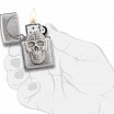 Зажигалка ZIPPO Skull Design с покрытием Brushed Chrome 29818